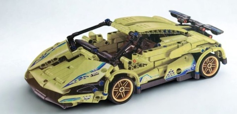 Klocki Konstrukcyjne Auto Sportowe Zielone 470 el. z Napędem Pull-Back
