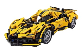 Zestaw Klocków Auto Sportowe Żółte 422 el. – klocki z Napędem Pull-Back