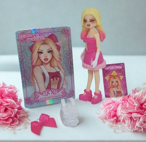 Dress to Impress – Lalka Mystery Models Kolekcjonerska z Kartą Roblox i Złotą Kapsułą