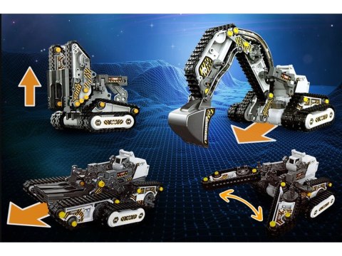 Klocki 176 El. Zestaw do składania MASZYNY BUDOWALNE 4w1 RC Koparka Czołg Wózek Widłowy Zdalnie Sterowane