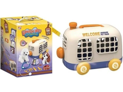 Zestaw Małego Weterynarza Transporter Dla Psa + Akcesoria Klatka Dla Zwierząt Weterynarz Doktor Pies Pluszak