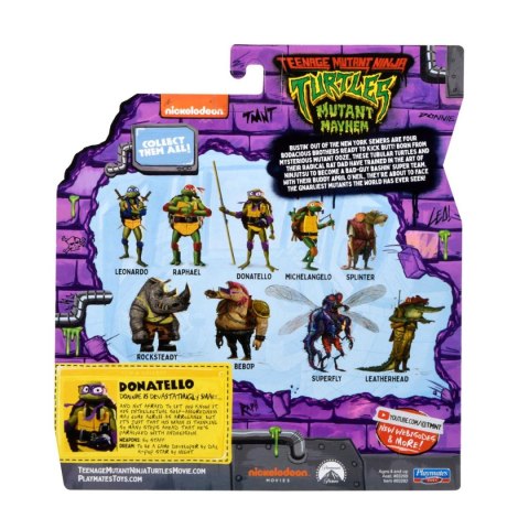 WOJOWNICZE ŻÓŁWIE NINJA Movie Mutant Mayhem Donatello podstawowa figurka akcji, figurka, 14 cm