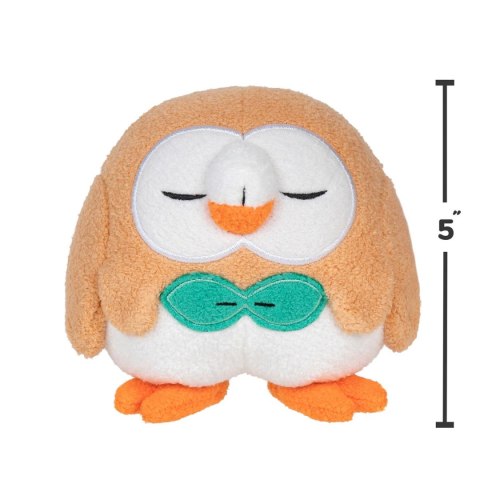 POKEMON Śpiący Rowlet Seria 3, pluszak, 12 cm