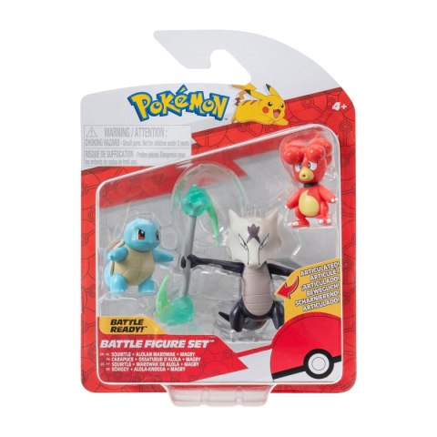 POKEMON Figurki Bitewne Magby, Squirtle i Alolan Marowak, figurki
