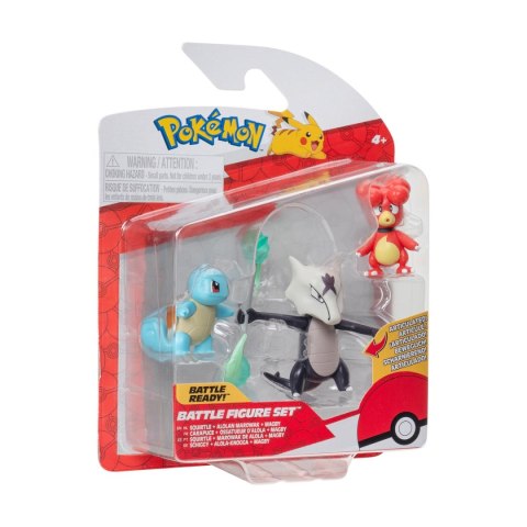 POKEMON Figurki Bitewne Magby, Squirtle i Alolan Marowak, figurki
