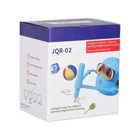 Zabawka interaktywna edukacyjna robot nauka rysowania fiszki mazaki różowy