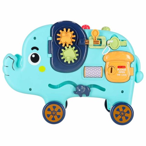 Słonik interaktywny montessori wbijak sorter klocki młotek 26cm