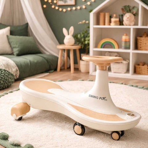 Jeździk grawitacyjny świecące koła LED z muzyką grający 76cm beżowy max 100kg