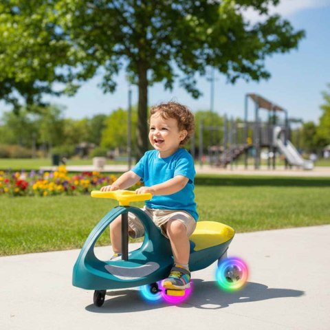 Jeździk grawitacyjny świecące koła LED zielono żół