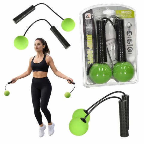 Skakanka bezprzewodowa treningowa fitness zielono-czarna