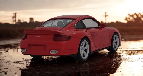 Porsche 911 Turbo Red Samochód Die-Cast 1:43 auto do kolekcji i zabawy