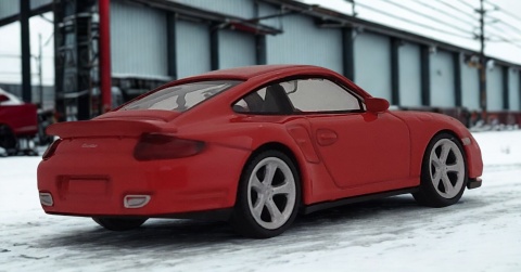 Porsche 911 Turbo Red Samochód Die-Cast 1:43 auto do kolekcji i zabawy