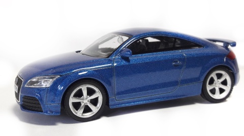 Audi TT Coupe niebieski Samochód Die-Cast 1:43 auto do kolekcji i zabawy
