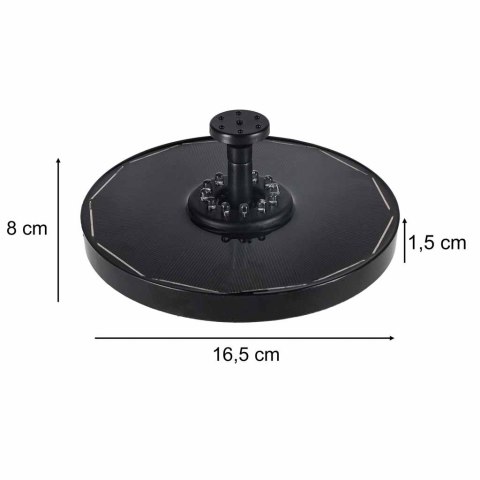 Fontanna solarna LUARO do oczka wodnego ogrodowa pompa pływająca LED RGB 16cm