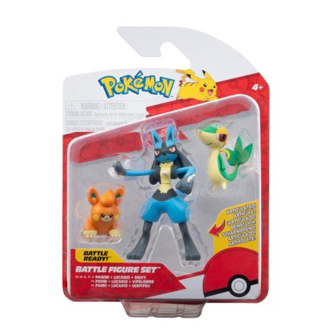 POKEMON Figurki Bitewne 3Pak Pawmi Lucario Snivy, figurka