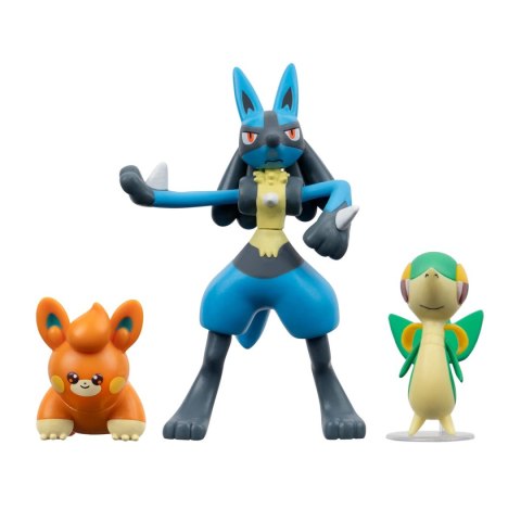 POKEMON Figurki Bitewne 3Pak Pawmi Lucario Snivy, figurka