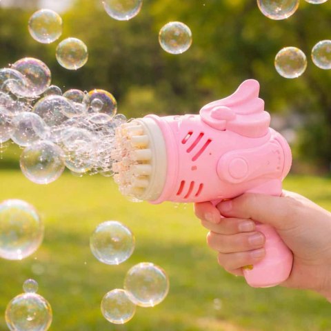 Pistolet do baniek mydlanych bańki mydlane ze skrzydłami różowy