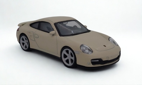 Porsche 911 Turbo Kremowy Samochód Die-Cast 1:43 auto do kolekcji i zabawy
