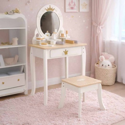 Toaletka drewniana dziecięca z akcesoriami biała