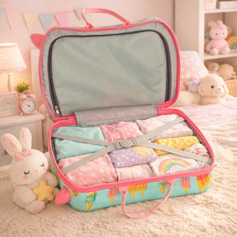 Walizka podróżna dziecięca bagaż podręczny na kółkach lody