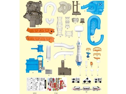 Zjazd Tor Samochodowy Parking Zjeżdżalnia Stacja Kosmiczna Rakieta