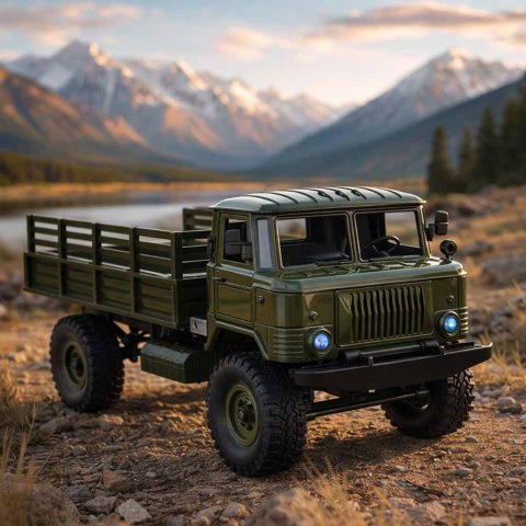 Ciężarówka zdalnie sterowana wojskowa na pilota RC Off-Road 4WD 1:16 RTR