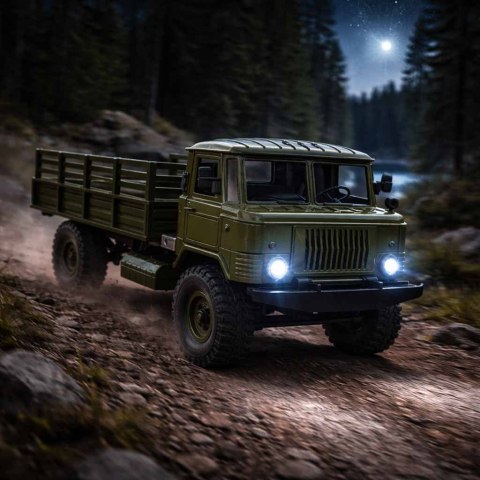 Ciężarówka zdalnie sterowana wojskowa na pilota RC Off-Road 4WD 1:16 RTR