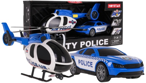 Helikopter policyjny + Auto radiowóz Policja zestaw dźwięki