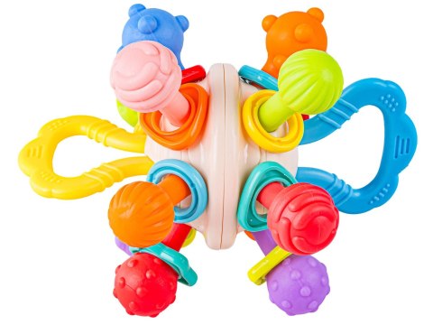 Kolorowa Zabawka Sensoryczna Gryzak Grzechotka Kula Gryzaki Wypustki