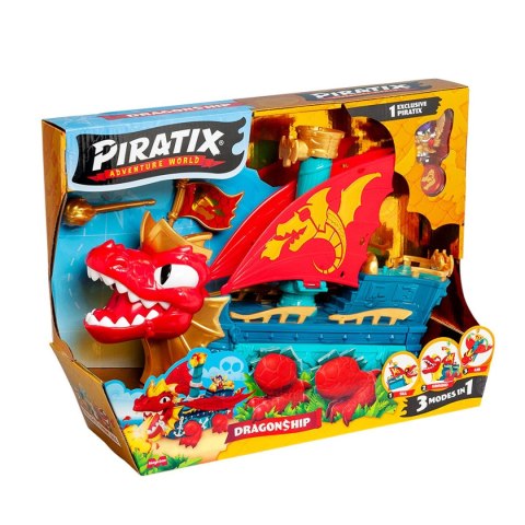 Piratix DragonShip statek piracki 3w1 figurka pirat + akcesoria