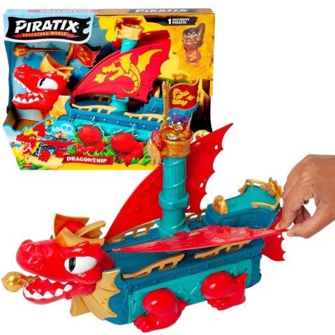 Piratix DragonShip statek piracki 3w1 figurka pirat + akcesoria