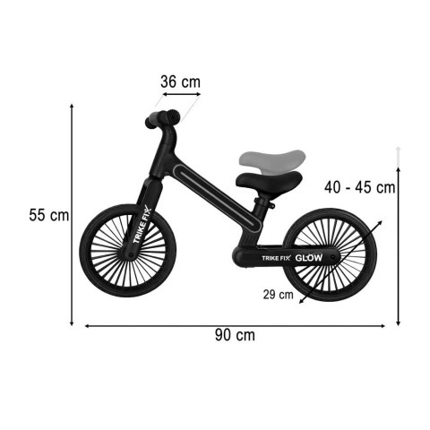 Rowerek biegowy Trike Fix Glow LED czarny