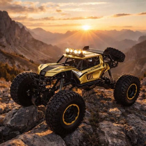 Samochód zdalnie sterowany na pilota RC Rock Crawler 2,4GHz 1:8 51cm metal złoty