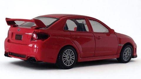 Subaru WRX STI czerwony Samochód Die-Cast 1:43 auto do kolekcji i zabawy