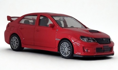 Subaru WRX STI czerwony Samochód Die-Cast 1:43 auto do kolekcji i zabawy