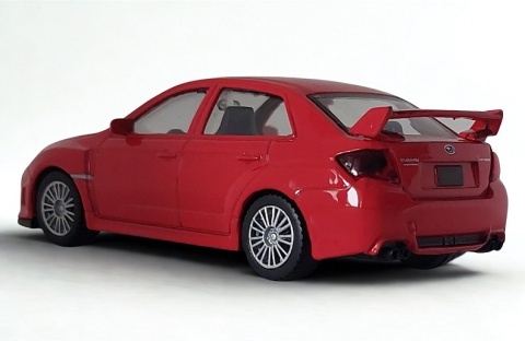 Subaru WRX STI czerwony Samochód Die-Cast 1:43 auto do kolekcji i zabawy