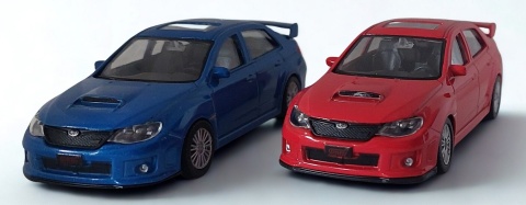 Subaru WRX STI czerwony Samochód Die-Cast 1:43 auto do kolekcji i zabawy