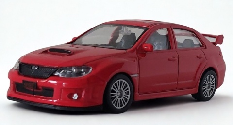 Subaru WRX STI czerwony Samochód Die-Cast 1:43 auto do kolekcji i zabawy