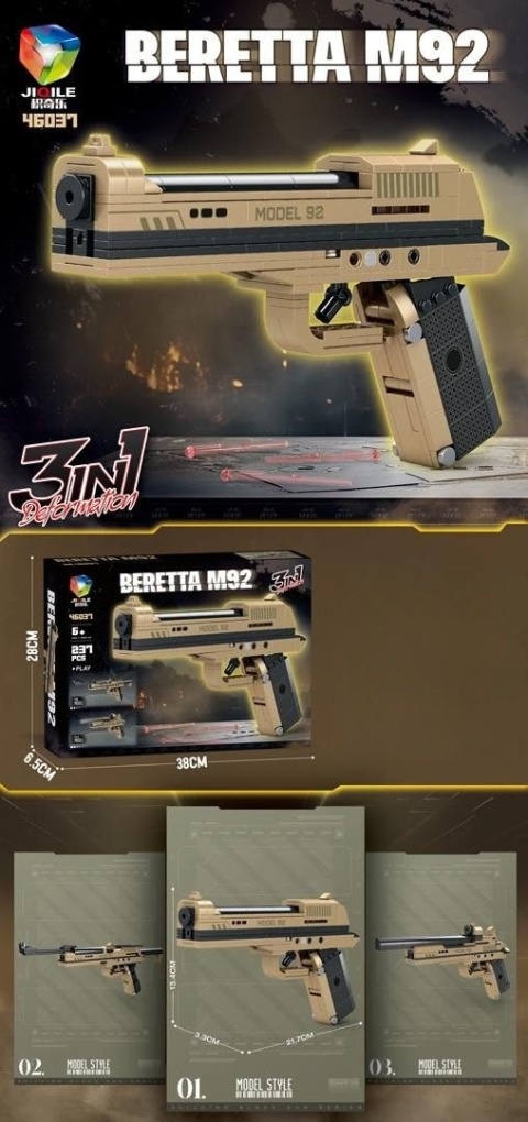 Zestaw Klocków militarnych 3w1 Pistolet 237el. klocki militarne