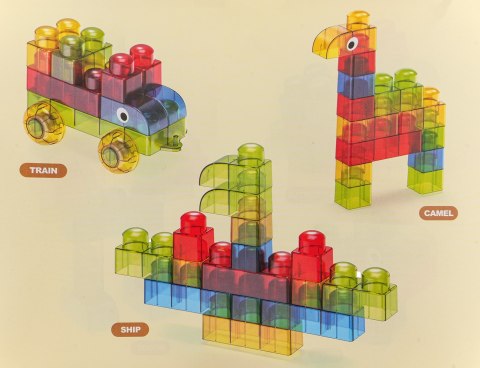 Zestaw Miękkich Żelowych Klocków 82el. + Kuferek