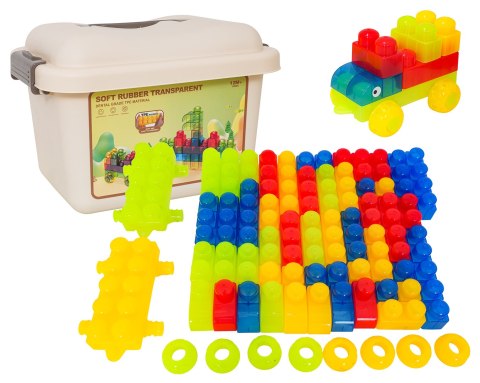 Zestaw Miękkich Żelowych Klocków 82el. + Kuferek