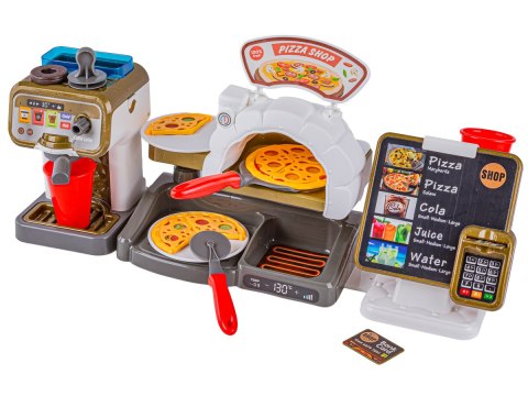 Zestaw do Pieczenia Pizzy Edukacyjna Zabawka Sklep Pizzeria Pizza Ekspres Do Kawy Kasa Fiskalna Przecena 1