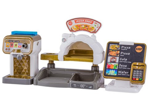 Zestaw do Pieczenia Pizzy Edukacyjna Zabawka Sklep Pizzeria Pizza Ekspres Do Kawy Kasa Fiskalna Przecena 1