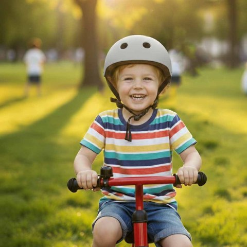 Kask rowerowy dla dziecka Trike Fix dziecięcy regulowany LED M 55-58cm szary ciemny