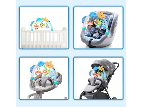 Pałąk Łuk Sensoryczny Z Zabawkami Grzechotki Do Łóżeczka Wózka Fotelika Zwierzęta Morskie