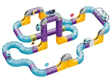 Tor Magnetyczny Zjazd samochodowy Kolejka Zjeżdżalnia Pociąg Klocki Konstrukcyjne 114 el.