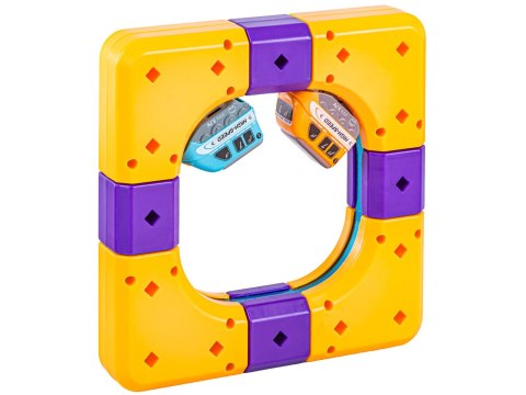 Tor Magnetyczny Zjazd samochodowy Kolejka Zjeżdżalnia Pociąg Klocki Konstrukcyjne 128 el.