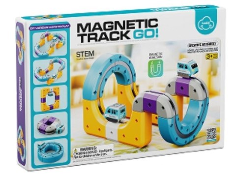 Tor Magnetyczny Zjazd samochodowy Kolejka Zjeżdżalnia Pociąg Klocki Konstrukcyjne 39 el.