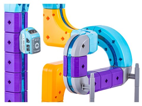 Tor Magnetyczny Zjazd samochodowy Kolejka Zjeżdżalnia Pociąg Klocki Konstrukcyjne 87 el.