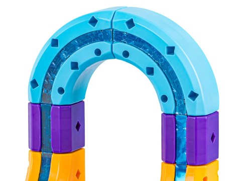 Tor Magnetyczny Zjazd samochodowy Kolejka Zjeżdżalnia Pociąg Klocki Konstrukcyjne 87 el.